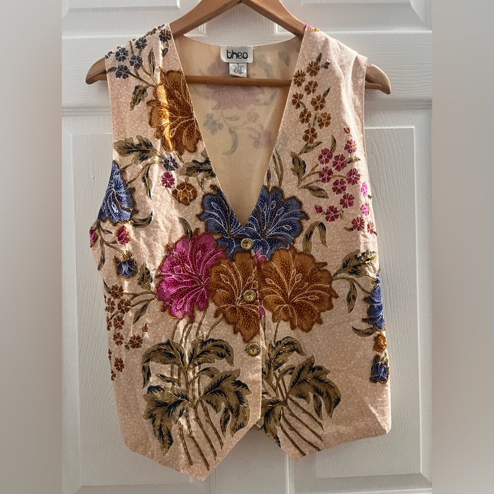 Theo tropical sequin vest